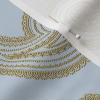 Provence ~ Paisley ~ Embroidered Gold on Versailles Fog