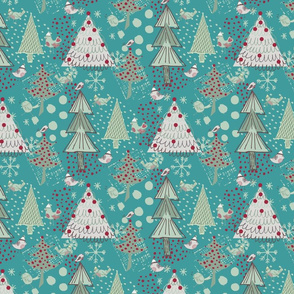 Christmas Birds in the Forest on Aquaw_colours2b-01