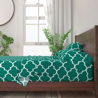 Railroaded Quatrefoil in Blue-Green