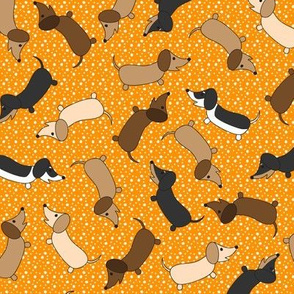 Dancing Dachshunds (Orange)