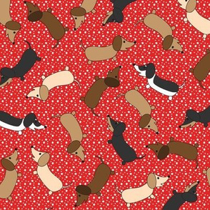 Dancing Dachshunds (Red)