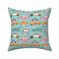 Vintage cars for girls illustration pattern