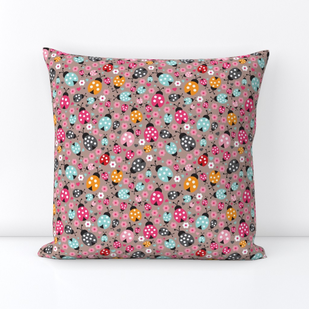 Colorful lady bugs illustration pattern for girls