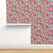 Colorful lady bugs illustration pattern for girls