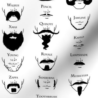 Beards and Mustaches A through Z