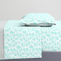 cow spots dots mint green aqua white