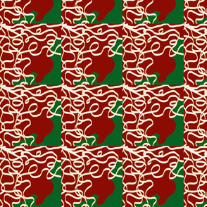 Jan's Holiday Bandanna2 red green white with gold