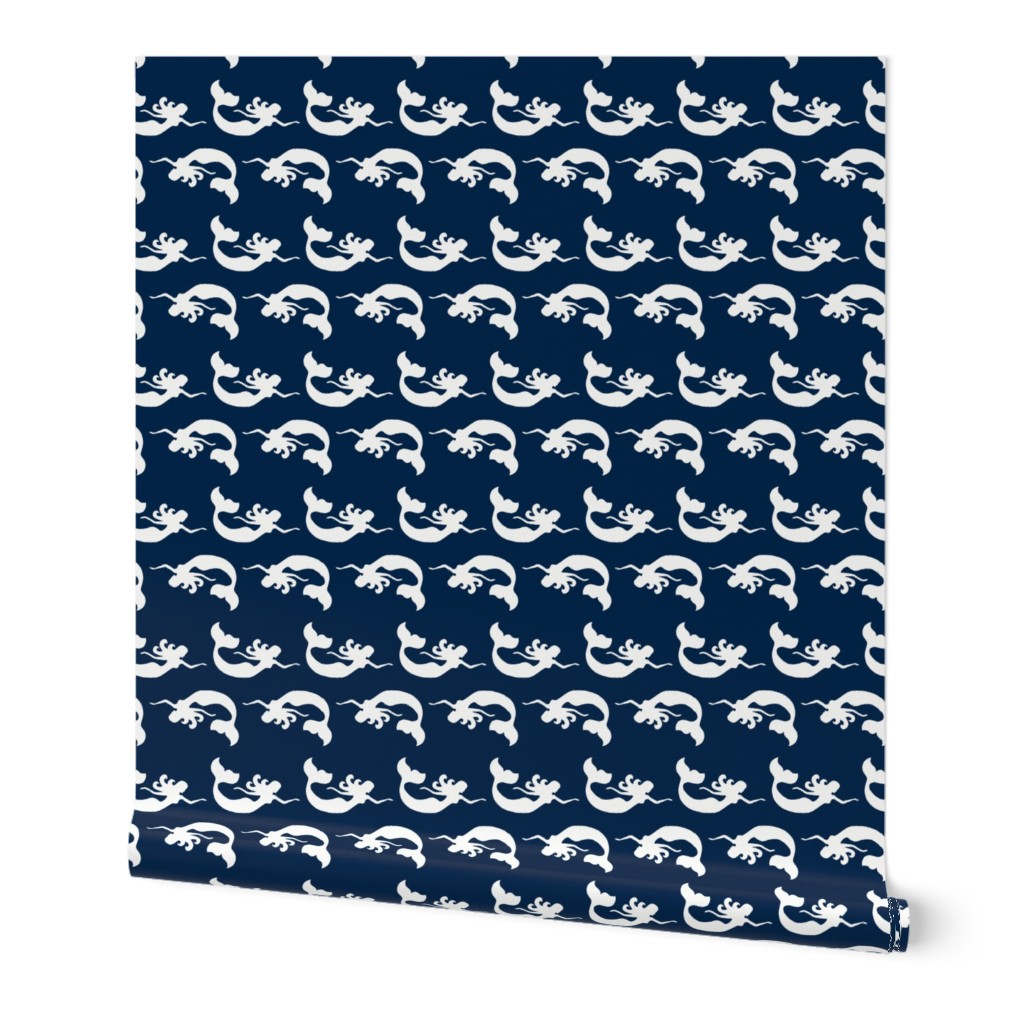 Mermaid Swimming Navy