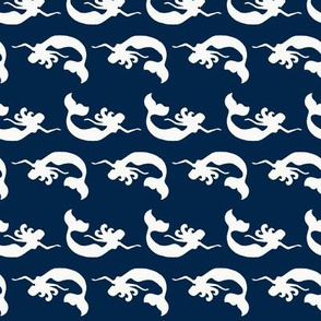 Mermaid Swimming Navy