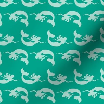 Mermaid Swimming Tonal Teal