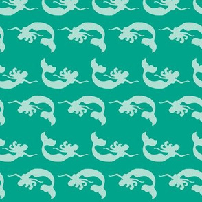 Mermaid Swimming Tonal Teal