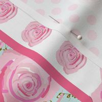 Shabby Chic Vertical Stripes with Roses