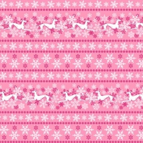 Pink Snowflakes and Greyhounds Stripes - width - 