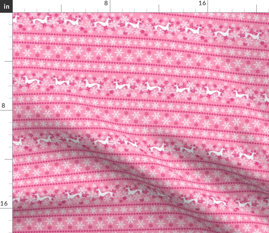 Pink Snowflakes and Greyhounds Stripes - width - 