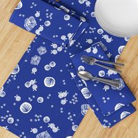 Butterfly Bubbles - Cobalt Blue/White by Andrea Lauren