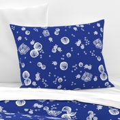 Butterfly Bubbles - Cobalt Blue/White by Andrea Lauren