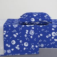 Butterfly Bubbles - Cobalt Blue/White by Andrea Lauren