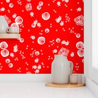 Butterfly Bubbles - Cardinal Red/White by Andrea Lauren