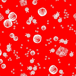 Butterfly Bubbles - Cardinal Red/White by Andrea Lauren