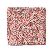 Scattered Butterfly Garden - Pale pink/Cardinal Red/Black/White by Andrea Lauren