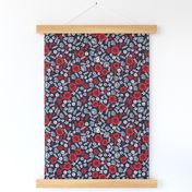 Scattered Butterfly Garden - Cardinal Red/White/Imperial Blue