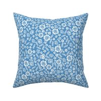 Scattered Butterfly Garden - Cerulean/White by Andrea Lauren