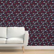 Butterflies - Imperial Blue/Cardinal Red/Pale Pink by Andrea Lauren