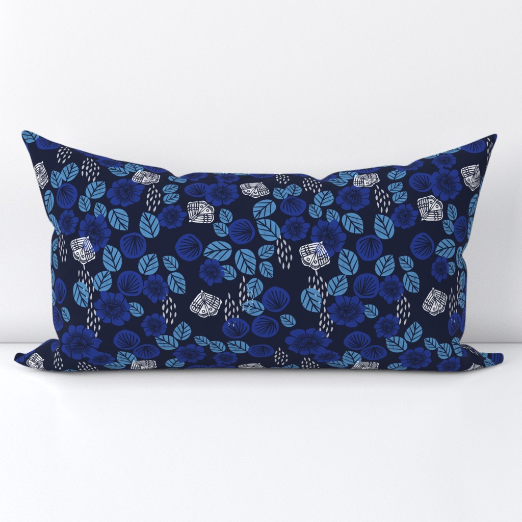 Butterfly Garden - Imperial Blue/Cerulean/Cobalt Blue/White by Andrea Lauren