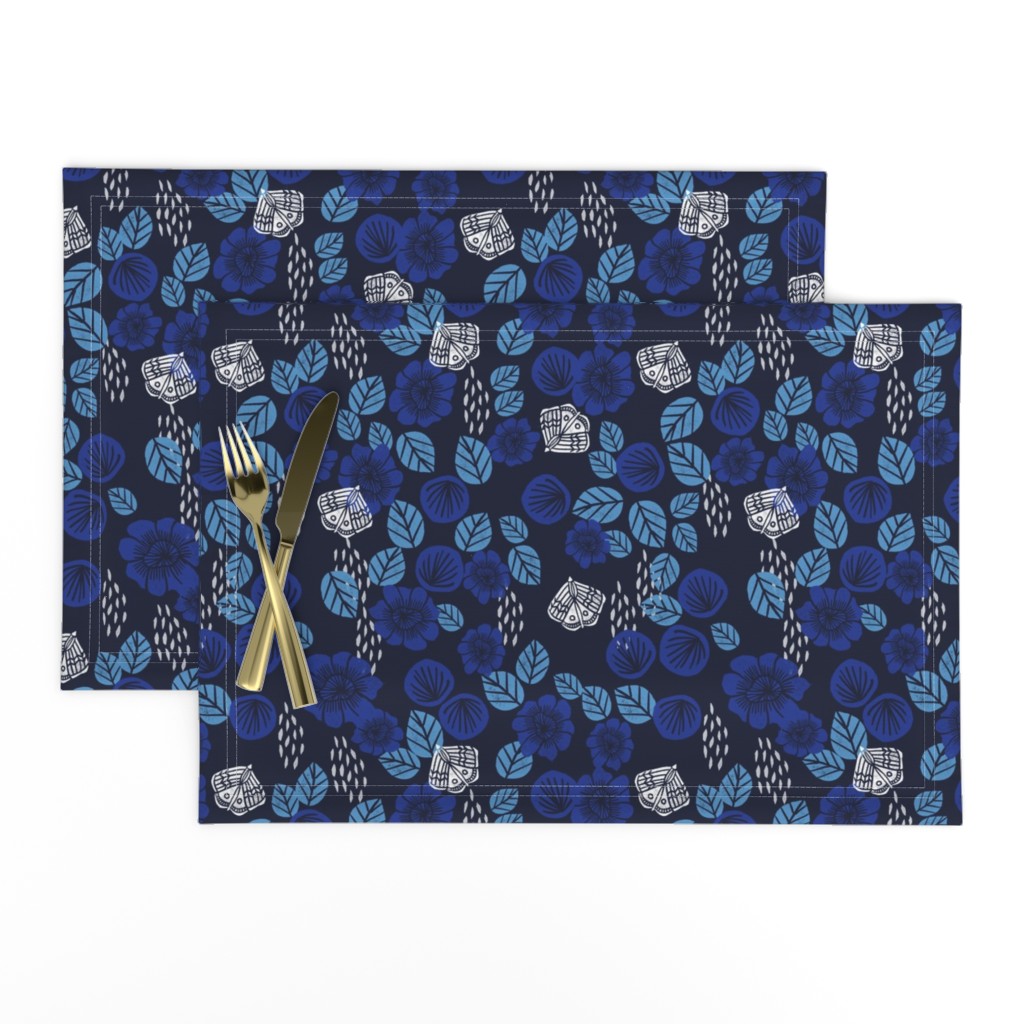 Butterfly Garden - Imperial Blue/Cerulean/Cobalt Blue/White by Andrea Lauren