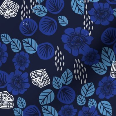 Butterfly Garden - Imperial Blue/Cerulean/Cobalt Blue/White by Andrea Lauren