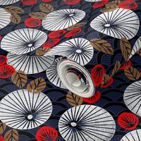 Parasol Garden - Cardinal Red/Wood Brown/Imperial Blue/White by Andrea Lauren