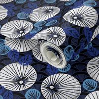 Parasol Garden - Imperial Blue/Cerulean/Cobalt Blue by Andrea Lauren