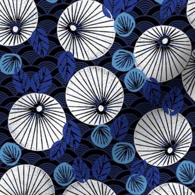 Parasol Garden - Imperial Blue/Cerulean/Cobalt Blue by Andrea Lauren