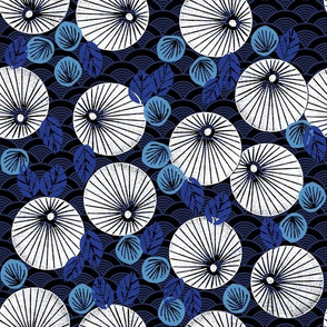 Parasol Garden - Imperial Blue/Cerulean/Cobalt Blue by Andrea Lauren