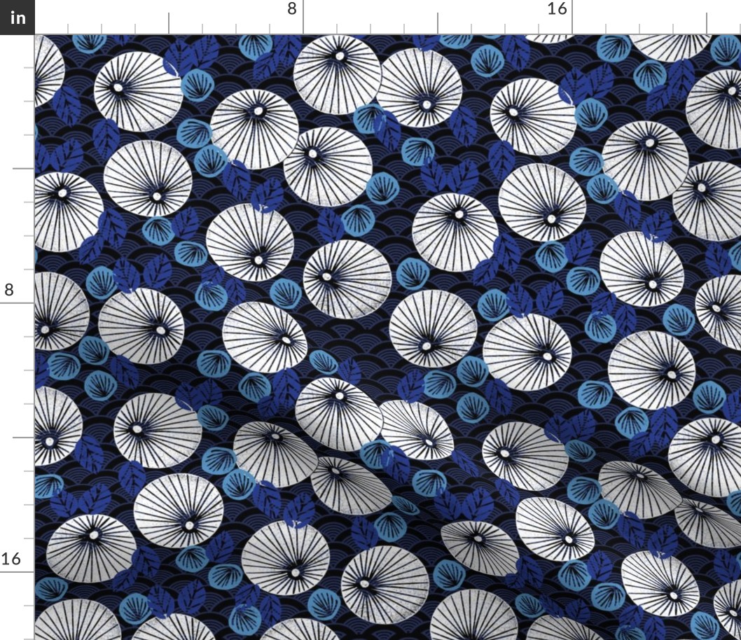 Parasol Garden - Imperial Blue/Cerulean/Cobalt Blue by Andrea Lauren