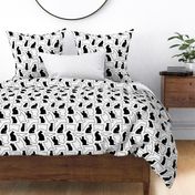 Crazy Cat Silhouette Pattern