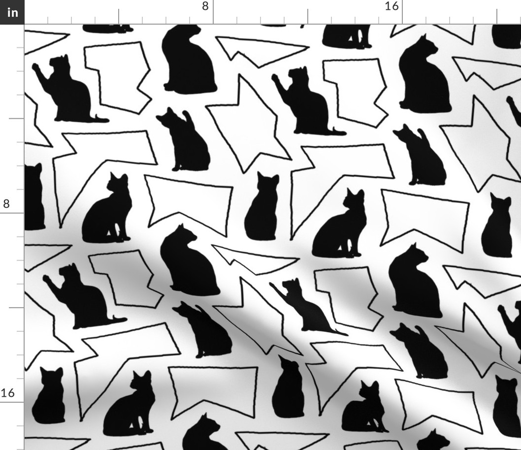 Crazy Cat Silhouette Pattern