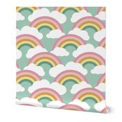 spring rainbow scallop - blue sky