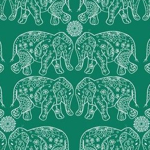 small henna elephant in teal