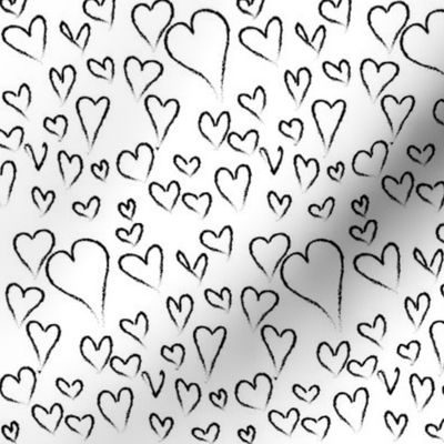 Black and White Hearts