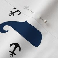 Navy Whales and Black Anchors - rotated