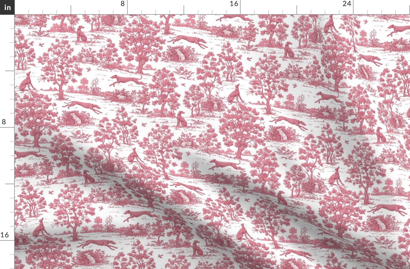 Dark Pink Greyhound Toile