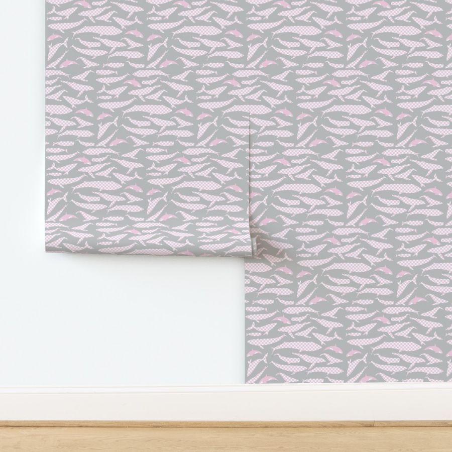 Whale shade of grey and pink, gingham style!