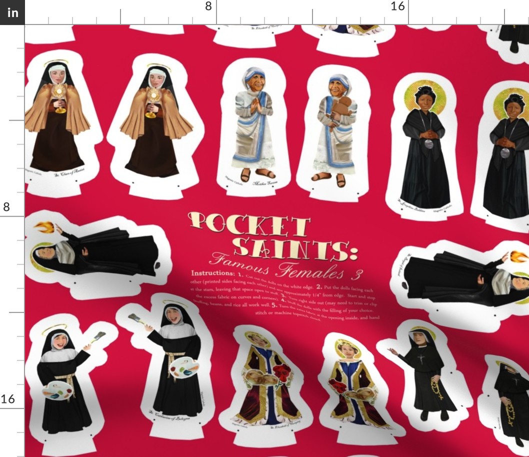 Famous Female Saints 4 plushies 27 x 18 inches