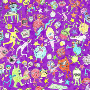 Monster of a party (purple background)