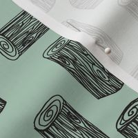 tree logs // forest woodland tree stump mint kids baby nursery sweet camping woodland nursery wallpaper