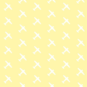 Yellow Airplane Fabric, Wallpaper and Home Decor | Spoonflower
