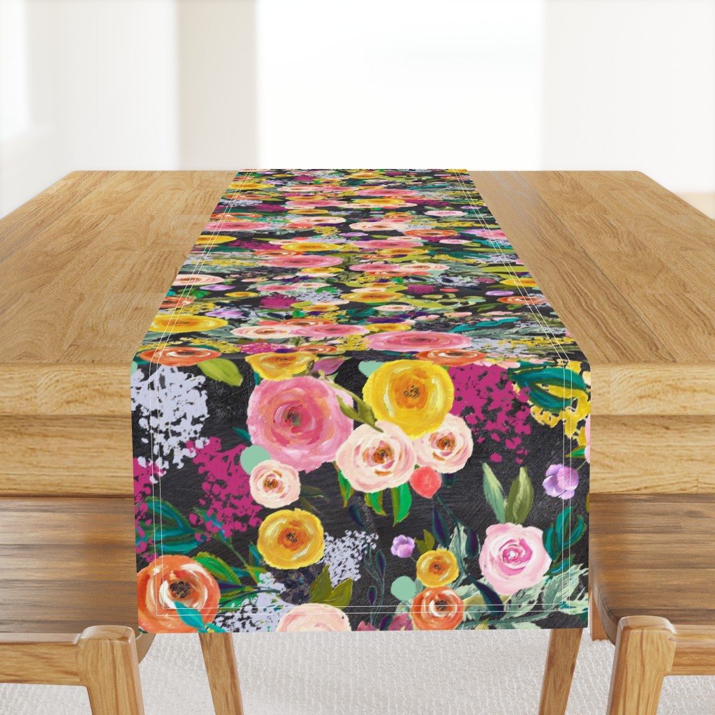 Autumn Blooms Floral Print // Chalkboard (Large)