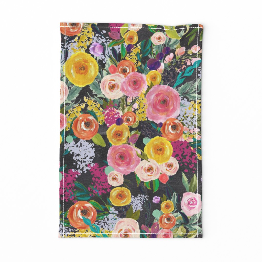 Autumn Blooms Floral Print // Chalkboard (Large)