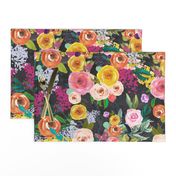 Autumn Blooms Floral Print // Chalkboard (Large)